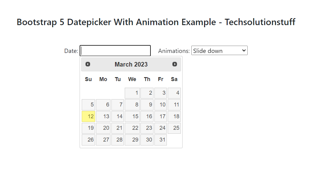 Bootstrap-5-Datepicker-With-Animation-Example